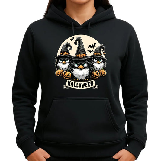 Bluza damska z kapturem na Halloween - Upiorne sowy wiedźmy HL15 - StoryCups.pl