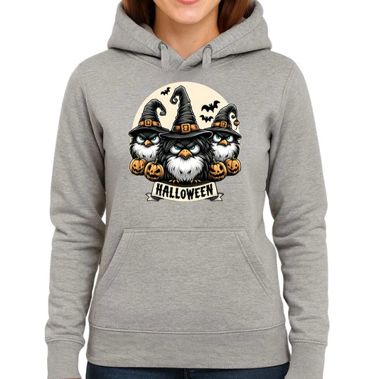 Bluza damska z kapturem na Halloween - Upiorne sowy wiedźmy HL15 - StoryCups.pl