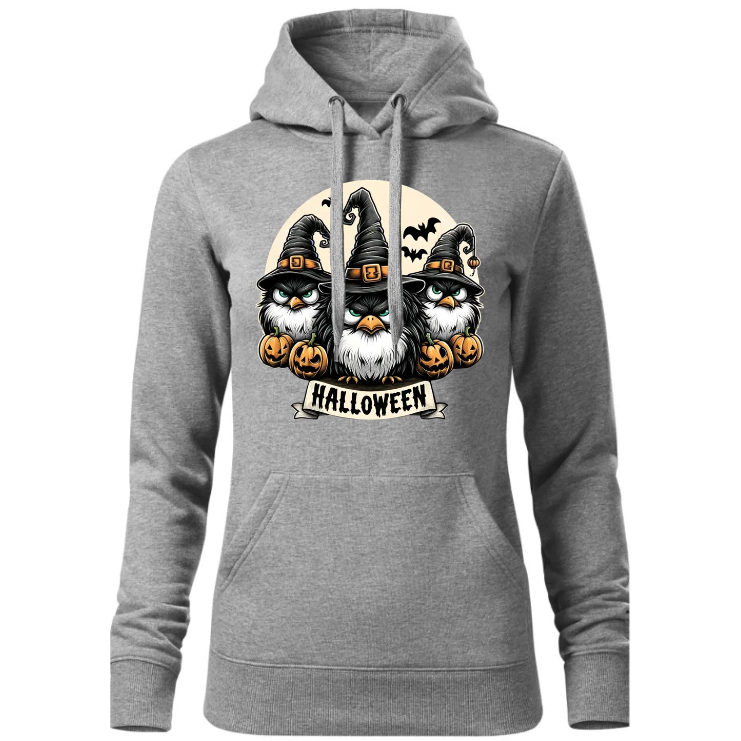 Bluza damska z kapturem na Halloween - Upiorne sowy wiedźmy HL15 - StoryCups.pl