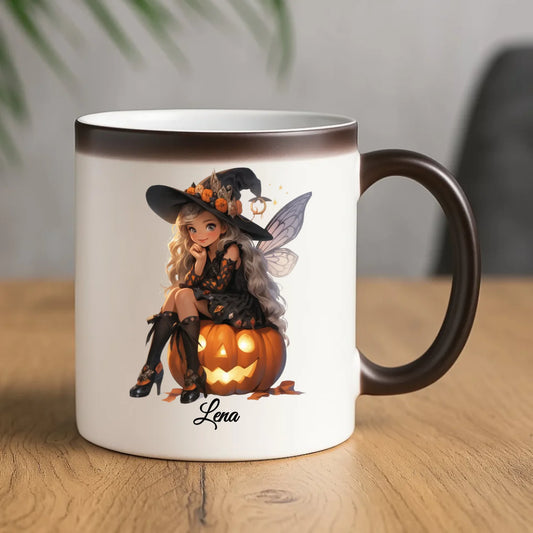Kubek magiczny na Halloween - Wróżka - wybierz postać - personalizowany HL02 - StoryCups.pl
