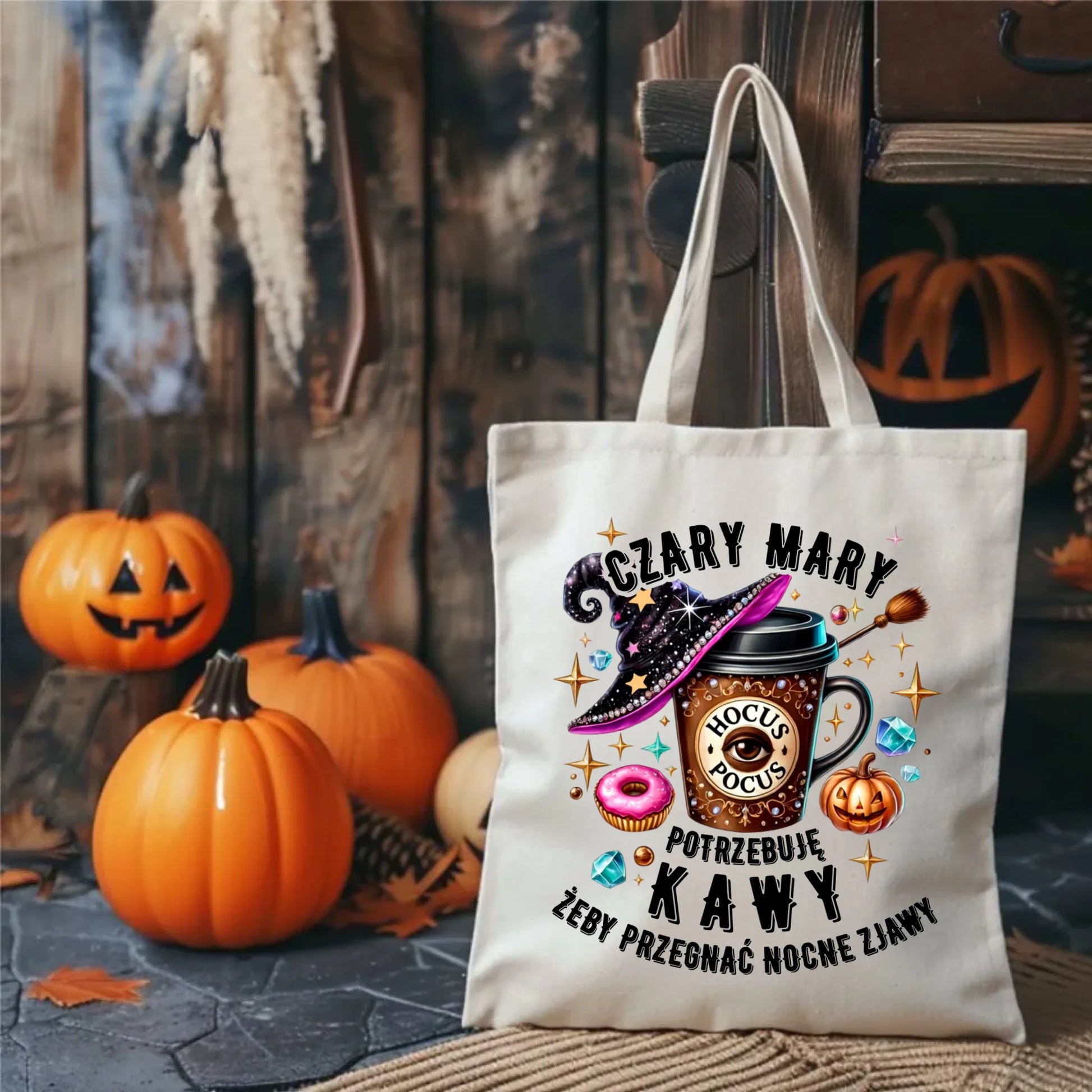 Torba na Halloween - Potrzebuję kawy HL03 - StoryCups.pl