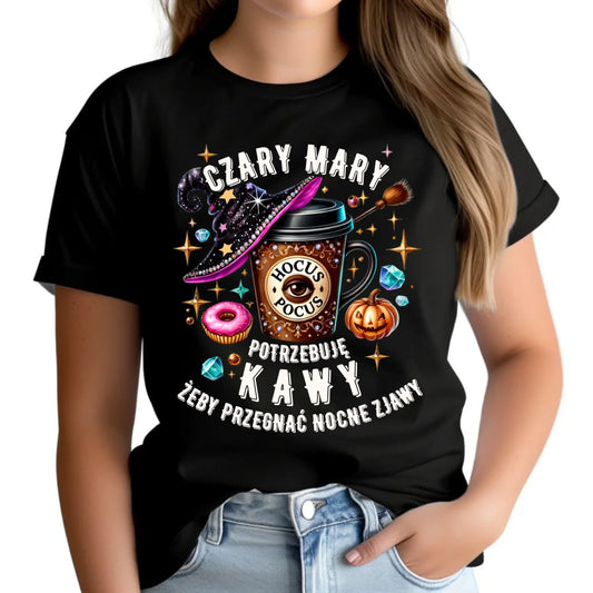 Koszulka damska na Halloween - Potrzebuję kawy HL03