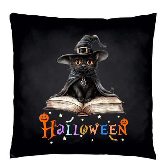 Poduszka dekoracyjna na Halloween - Kot Czarodziej HL06 - StoryCups.pl
