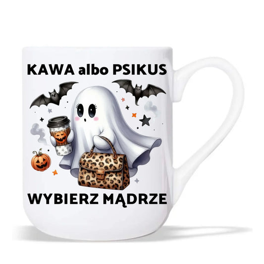 Kubek elegant halloweenowy - Duch - Kawa albo psikus HL07 - StoryCups.pl