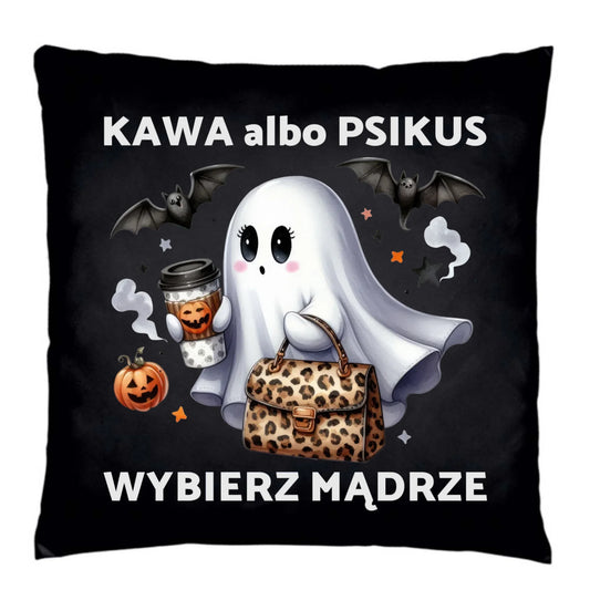 Poduszka dekoracyjna halloweenowa - Duch - Kawa albo psikus HL07 - StoryCups.pl