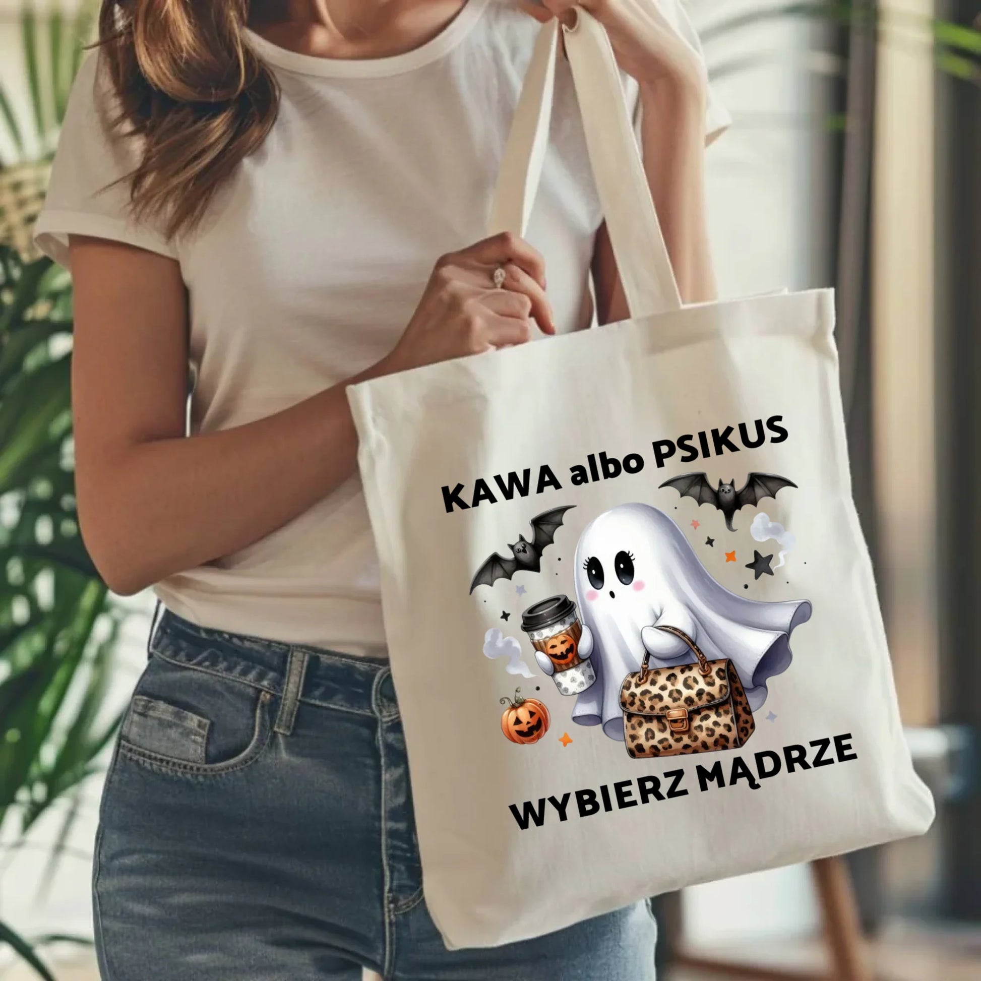 Torba halloweenowa - Duch - Kawa albo psikus HL07 - StoryCups.pl