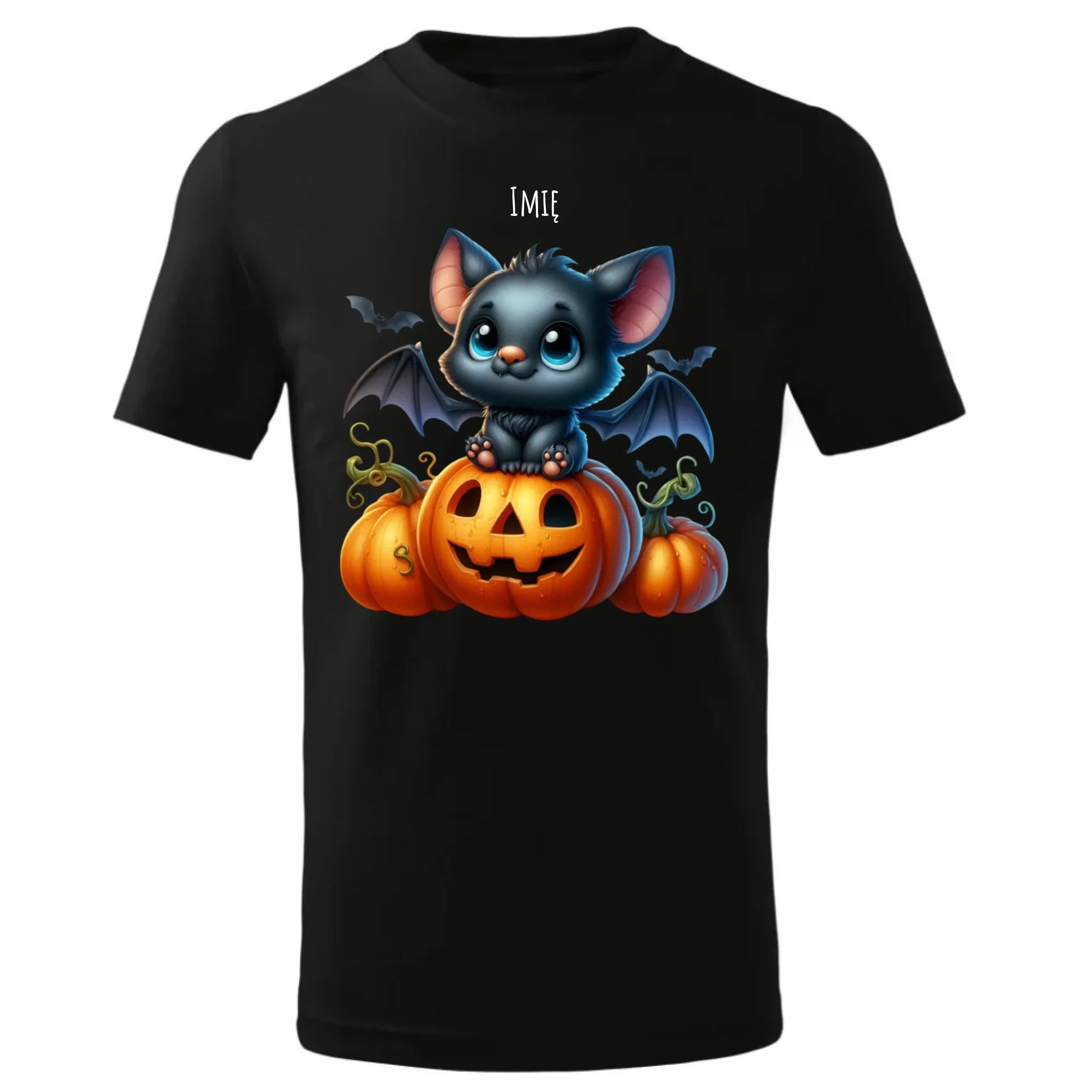 Koszulka dziecięca halloweenowa - Słodki nietoperz z dynią - personalizowana HL09 - StoryCups.pl
