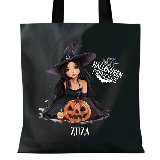 Torba halloweenowa - Czarownica z dynią - personalizowana HL10 - StoryCups.pl
