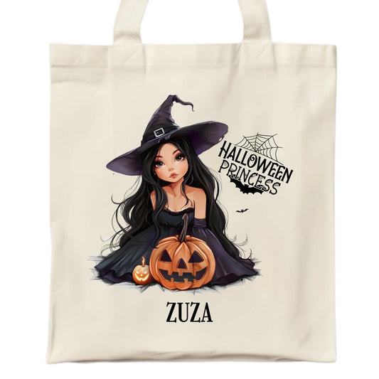 Torba halloweenowa - Czarownica z dynią - personalizowana HL10 - StoryCups.pl