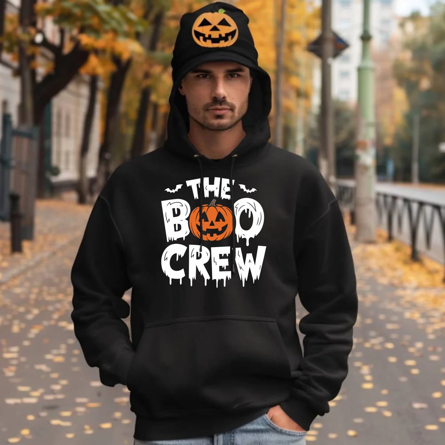 Bluza męska z kapturem na Halloween - The Boo Crew HL12 - StoryCups.pl