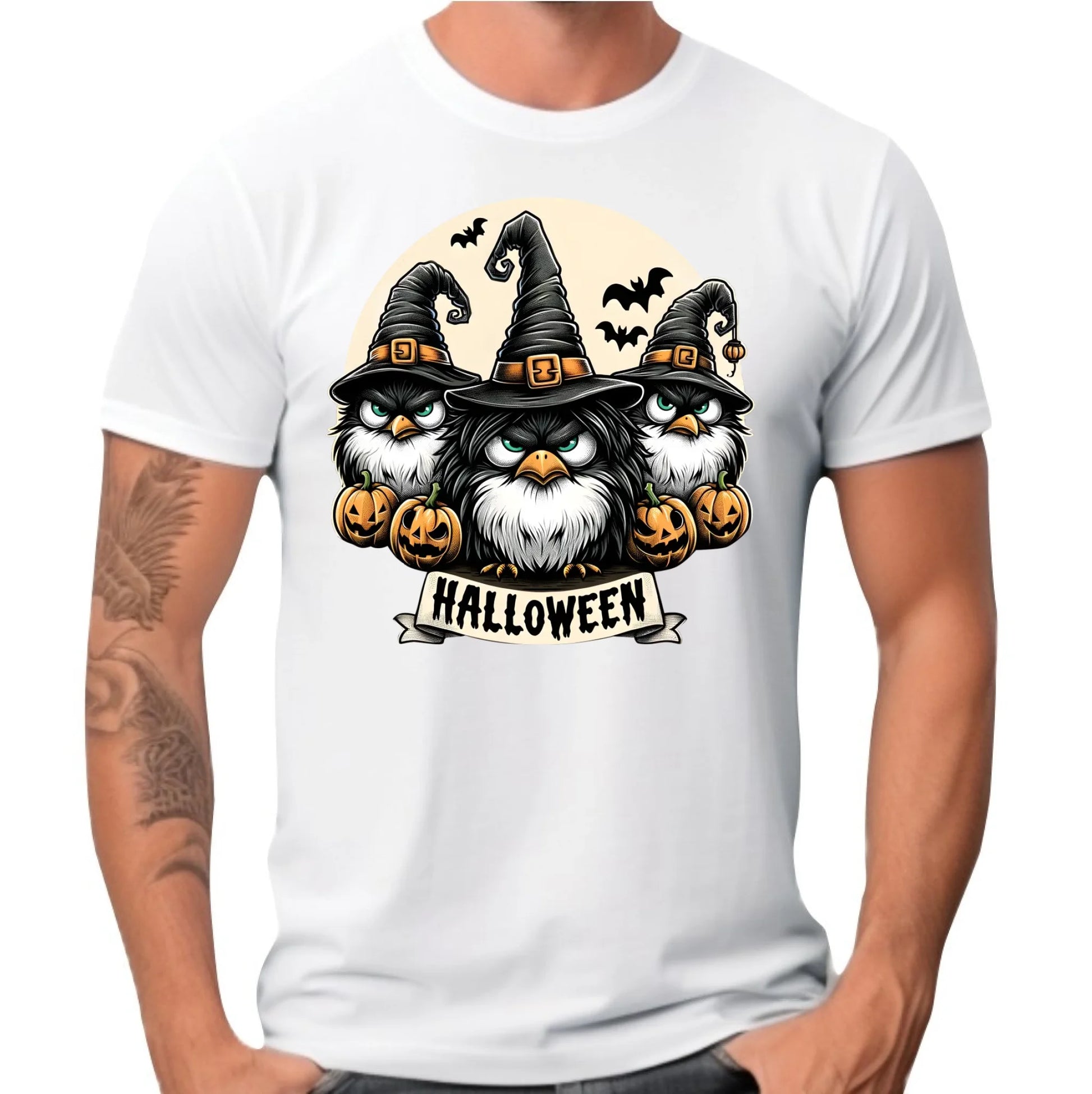 Koszulka męska na Halloween - Upiorne sowy wiedźmy HL15 - StoryCups.pl