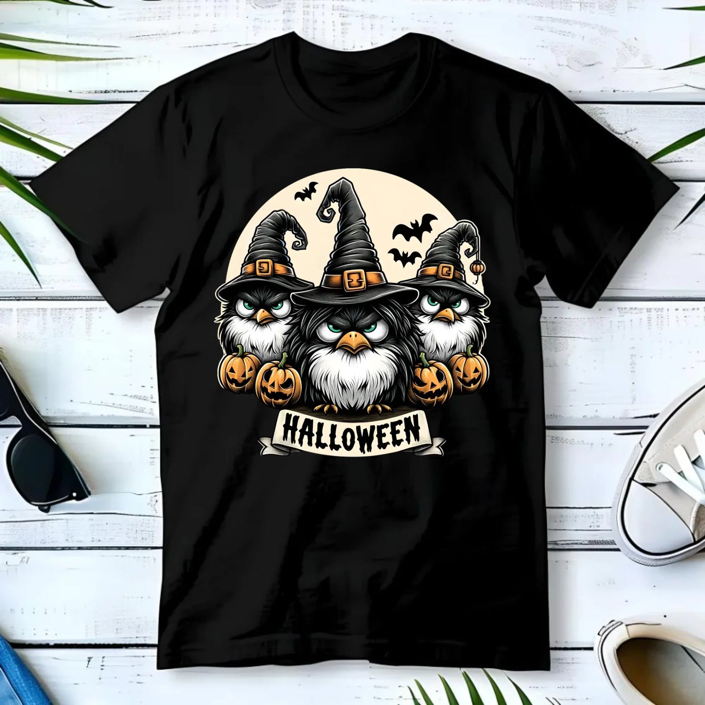 Koszulka męska na Halloween - Upiorne sowy wiedźmy HL15 - StoryCups.pl