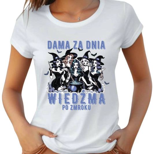 Koszulka damska - Dama za dnia wiedźma po zmroku HL16 - StoryCups.pl