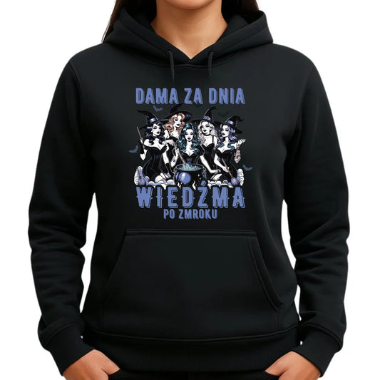 Bluza damska z kapturem - Dama za dnia wiedźma po zmroku HL16 - StoryCups.pl