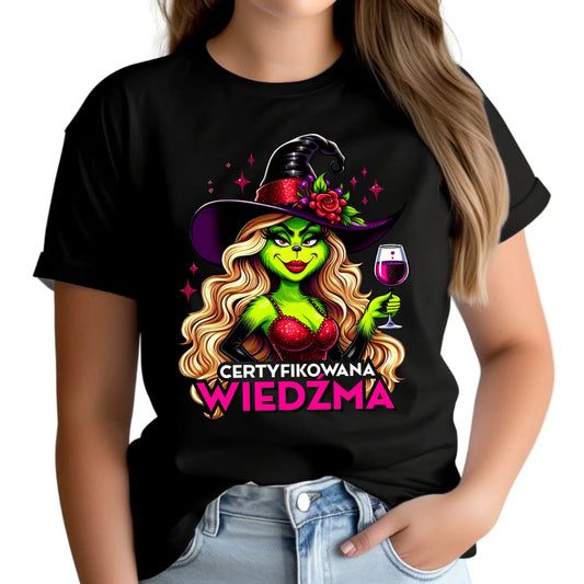 Koszulka damska - Certyfikowana wiedźma - śmieszna HL13