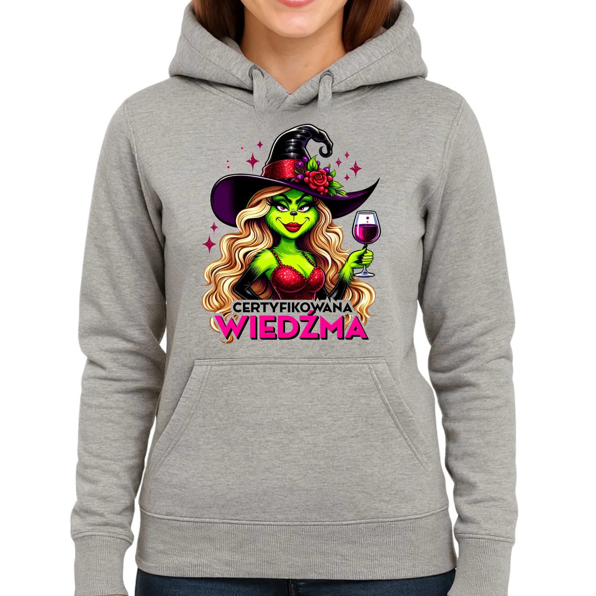 Bluza damska z kapturem - Certyfikowana wiedźma - śmieszna HL13 - StoryCups.pl
