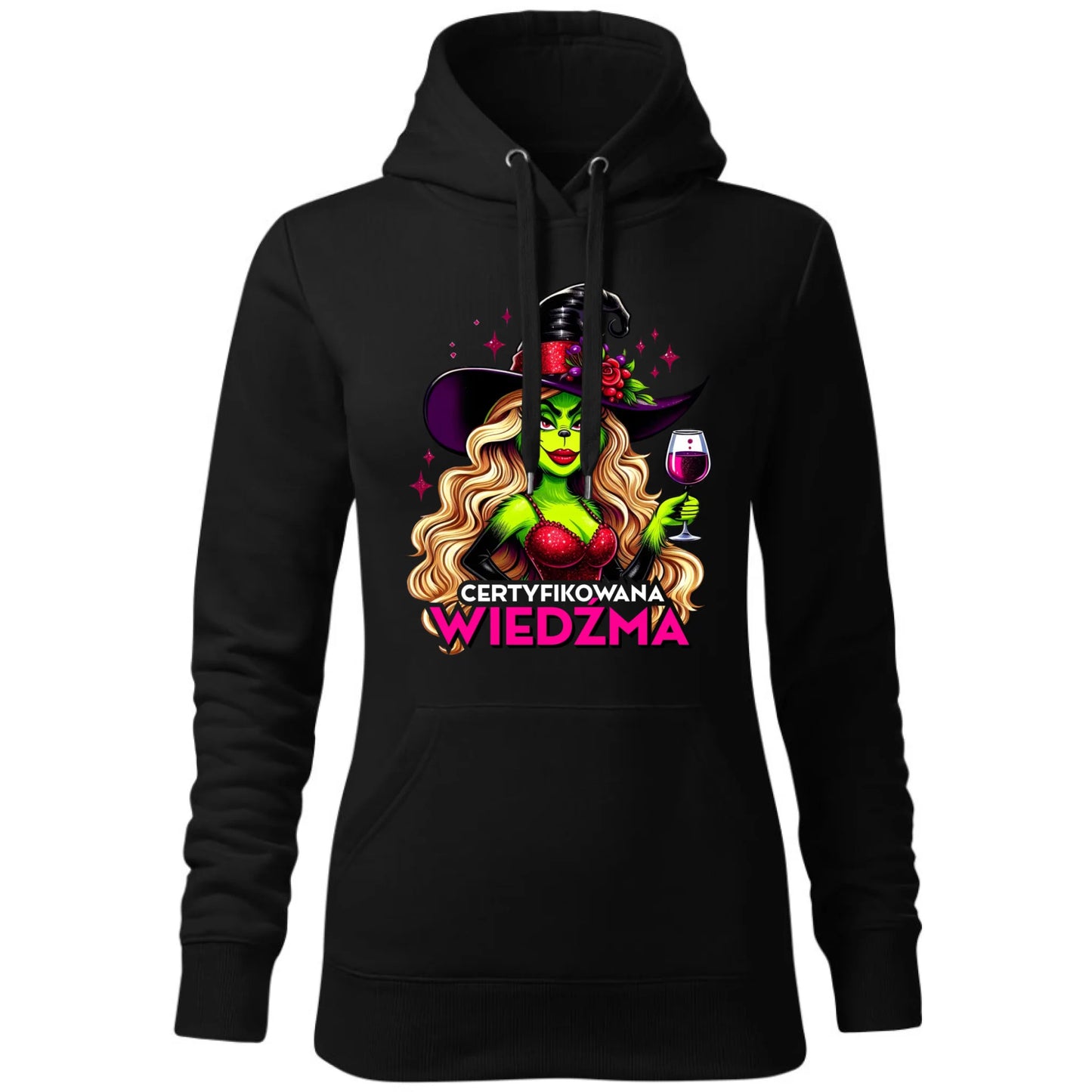 Bluza damska z kapturem - Certyfikowana wiedźma - śmieszna HL13 - StoryCups.pl