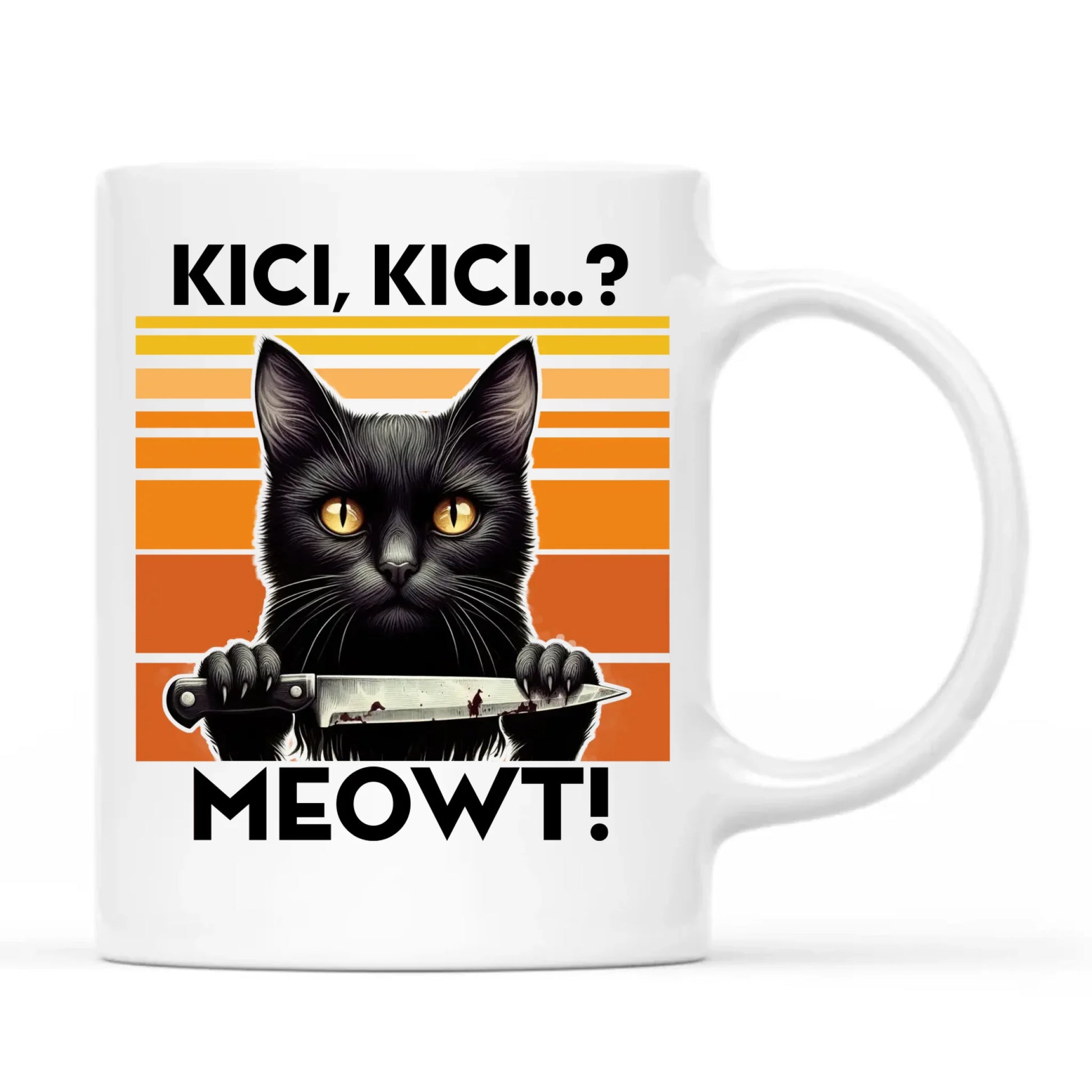 Kubek - Kot z nożem - Kici, kici... MEOWT! HL17 - StoryCups.pl