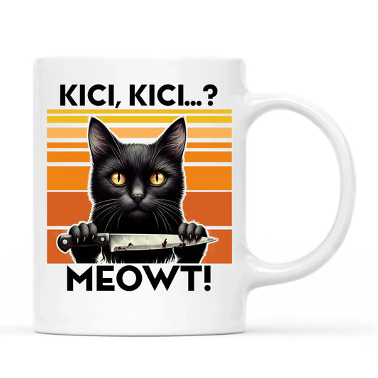 Kubek - Kot z nożem - Kici, kici... MEOWT! HL17 - StoryCups.pl