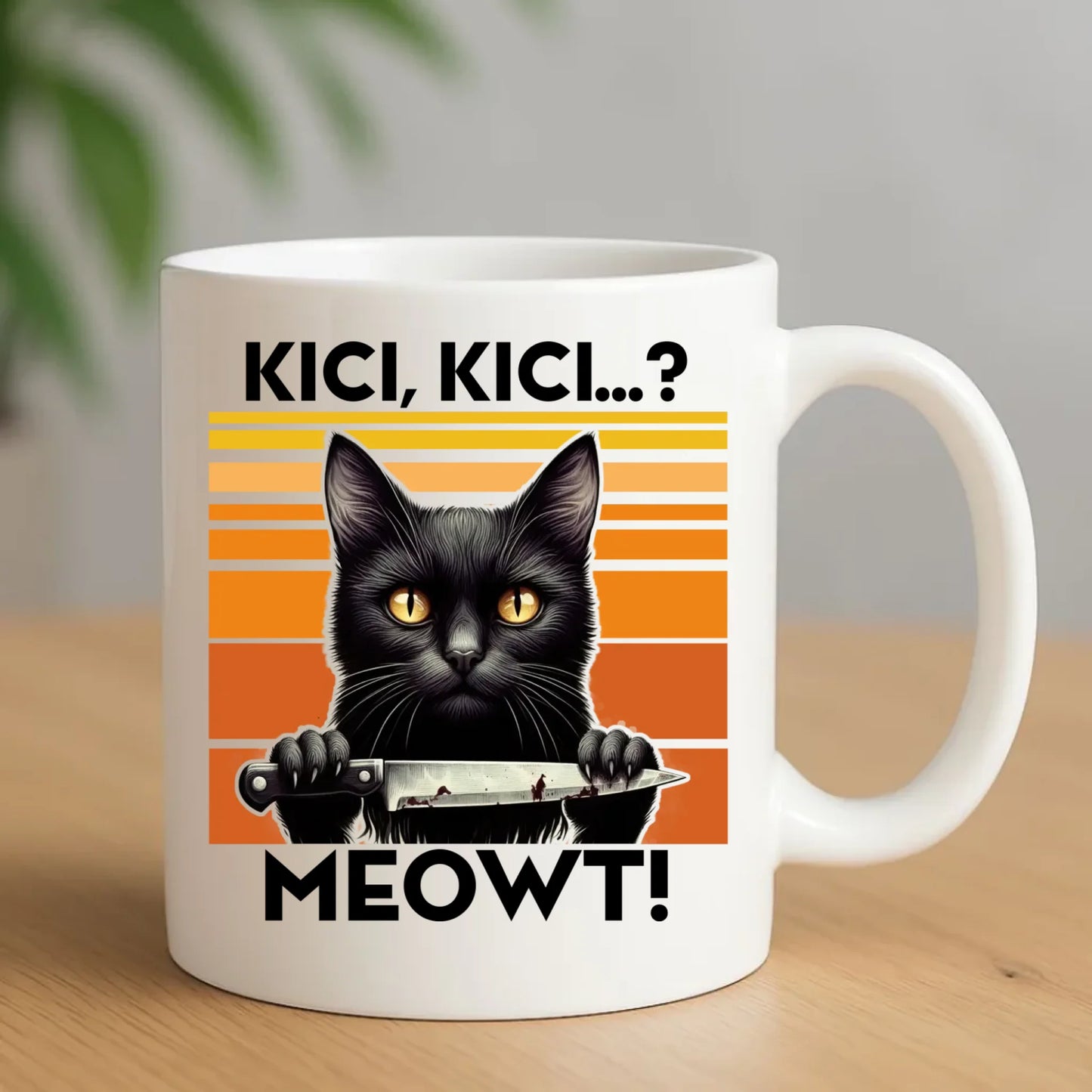 Kubek - Kot z nożem - Kici, kici... MEOWT! HL17 - StoryCups.pl