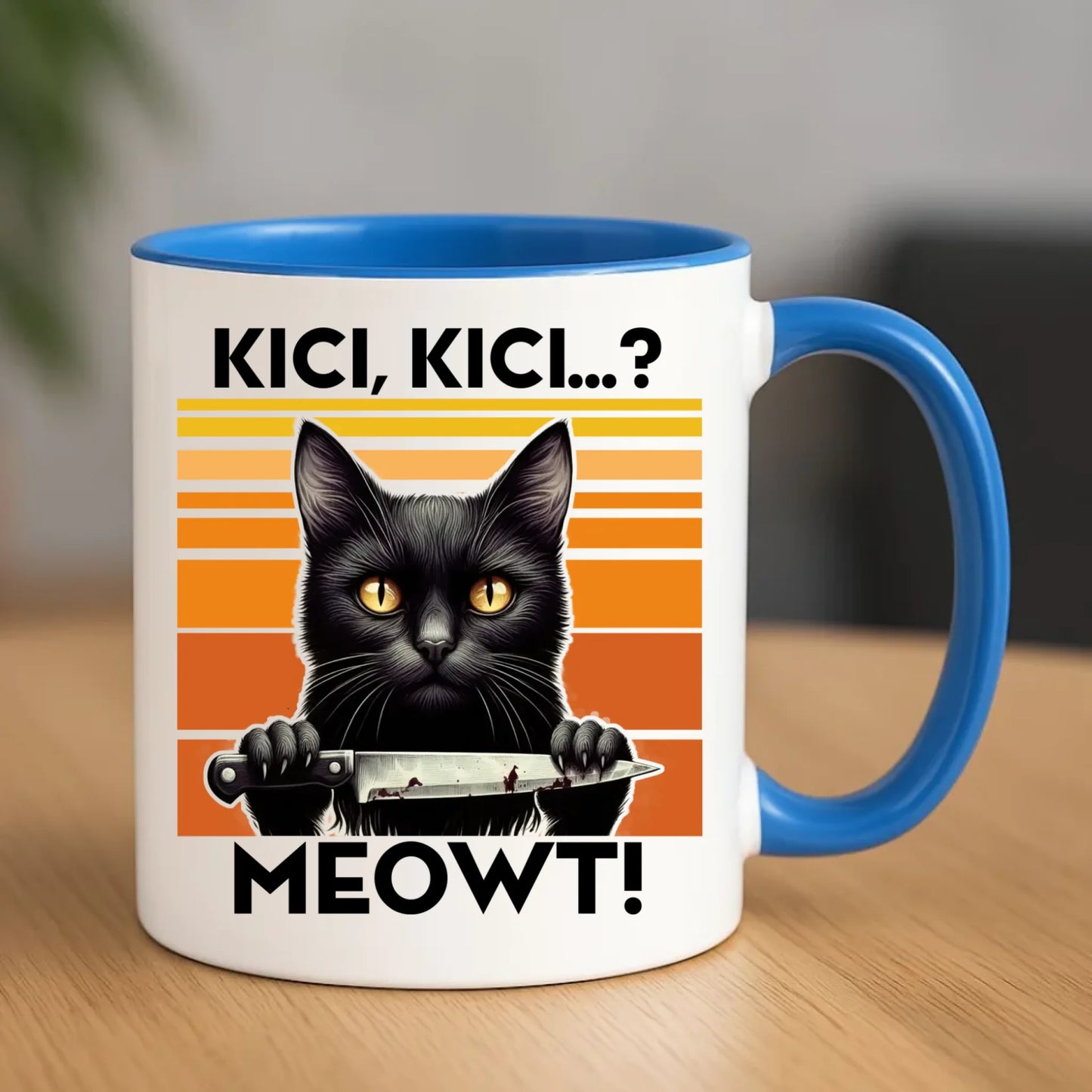 Kubek - Kot z nożem - Kici, kici... MEOWT! HL17 - StoryCups.pl