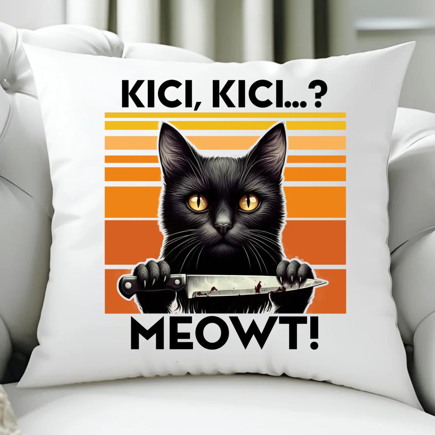 Poduszka - Kot z nożem - Kici, kici... MEOWT! HL17