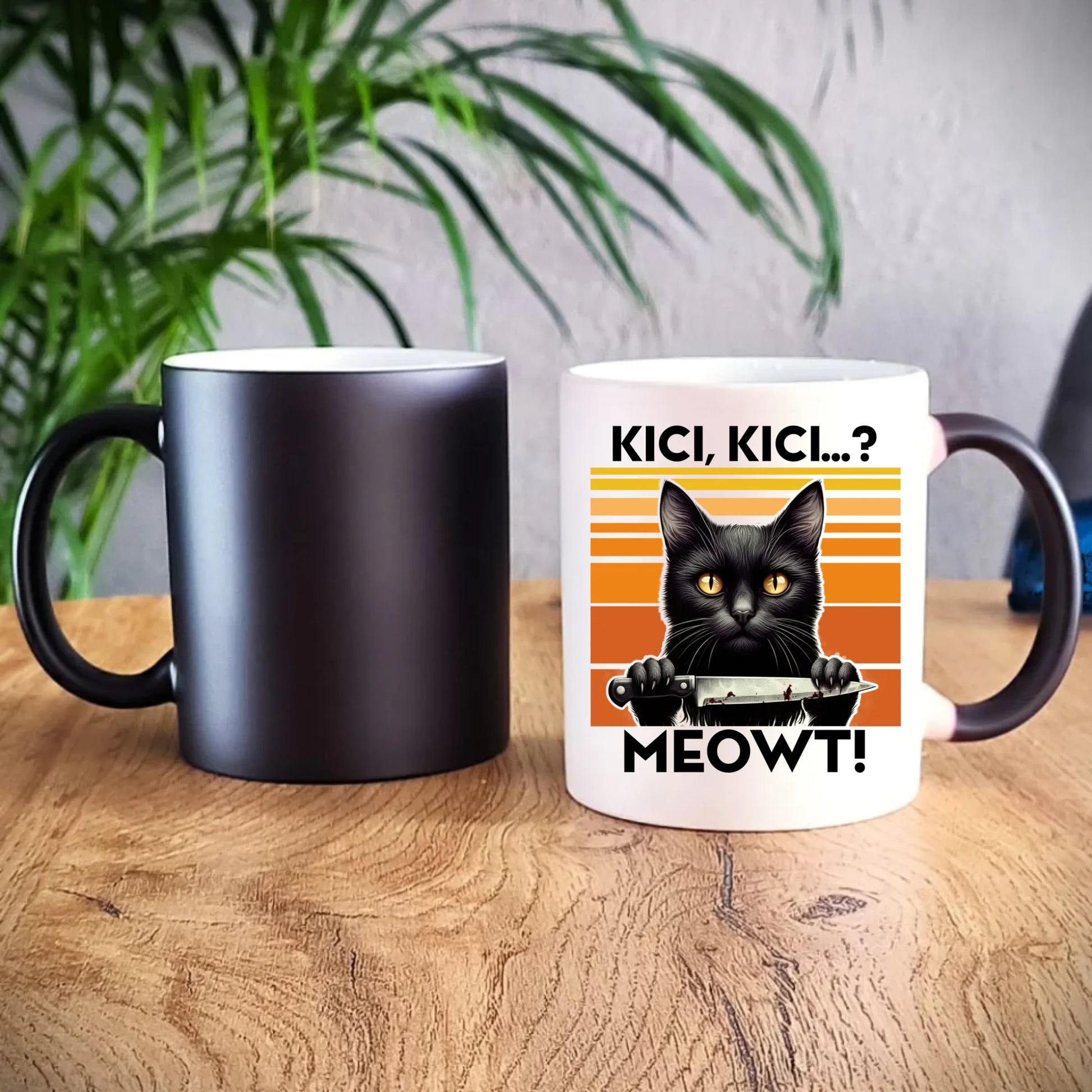 Kubek magiczny - Kot z nożem - Kici, kici... MEOWT! HL17 - StoryCups.pl