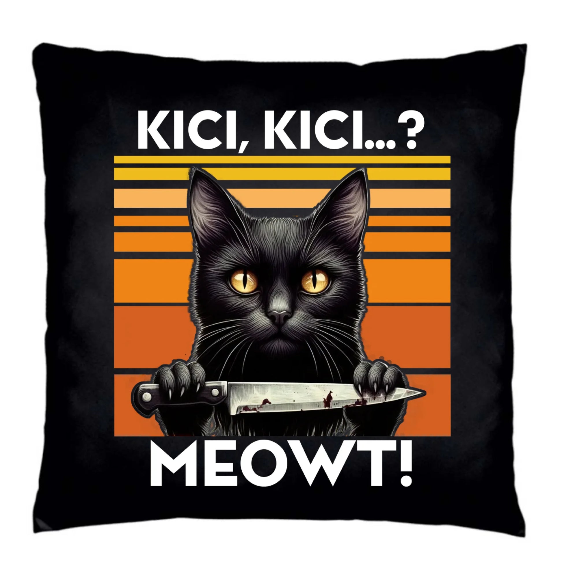 Poduszka dekoracyjna - Kot z nożem - Kici, kici... MEOWT! HL17 - StoryCups.pl