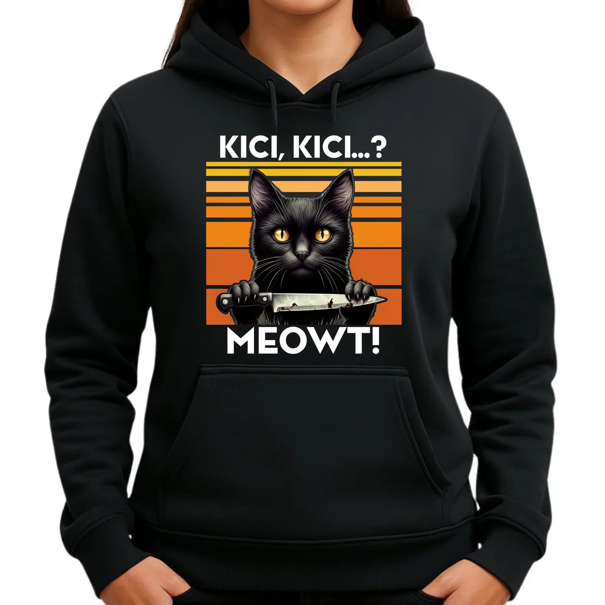 Bluza damska - Kot z nożem - Kici, kici... MEOWT! HL17 - StoryCups.pl