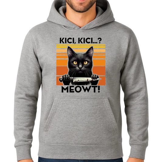 Bluza męska z kapturem - Kot z nożem - Kici, kici... MEOWT! HL17 - StoryCups.pl