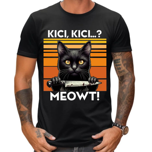 Koszulka męska - Kot z nożem - Kici, kici... MEOWT! HL17 - StoryCups.pl