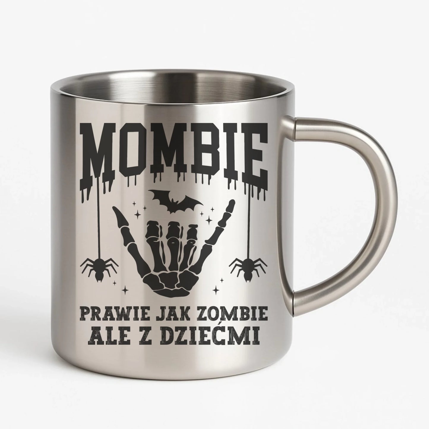 Kubek metalowy dla mamy - Mombie - zombie z dziećmi HL18 - StoryCups.pl
