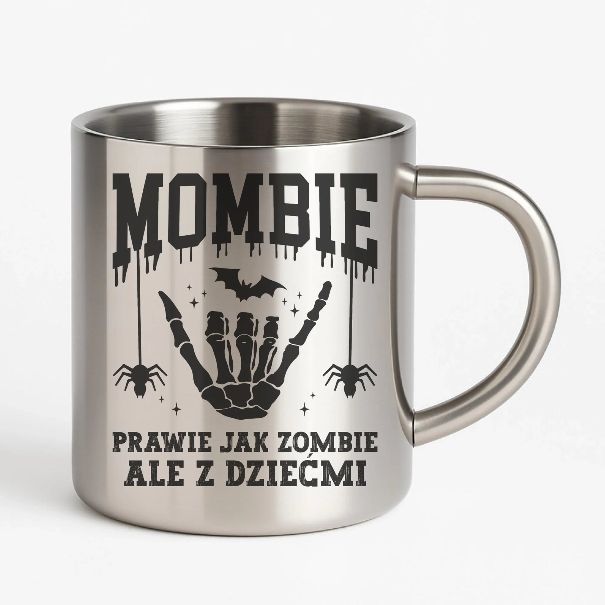 Kubek metalowy dla mamy - Mombie - zombie z dziećmi HL18 - StoryCups.pl