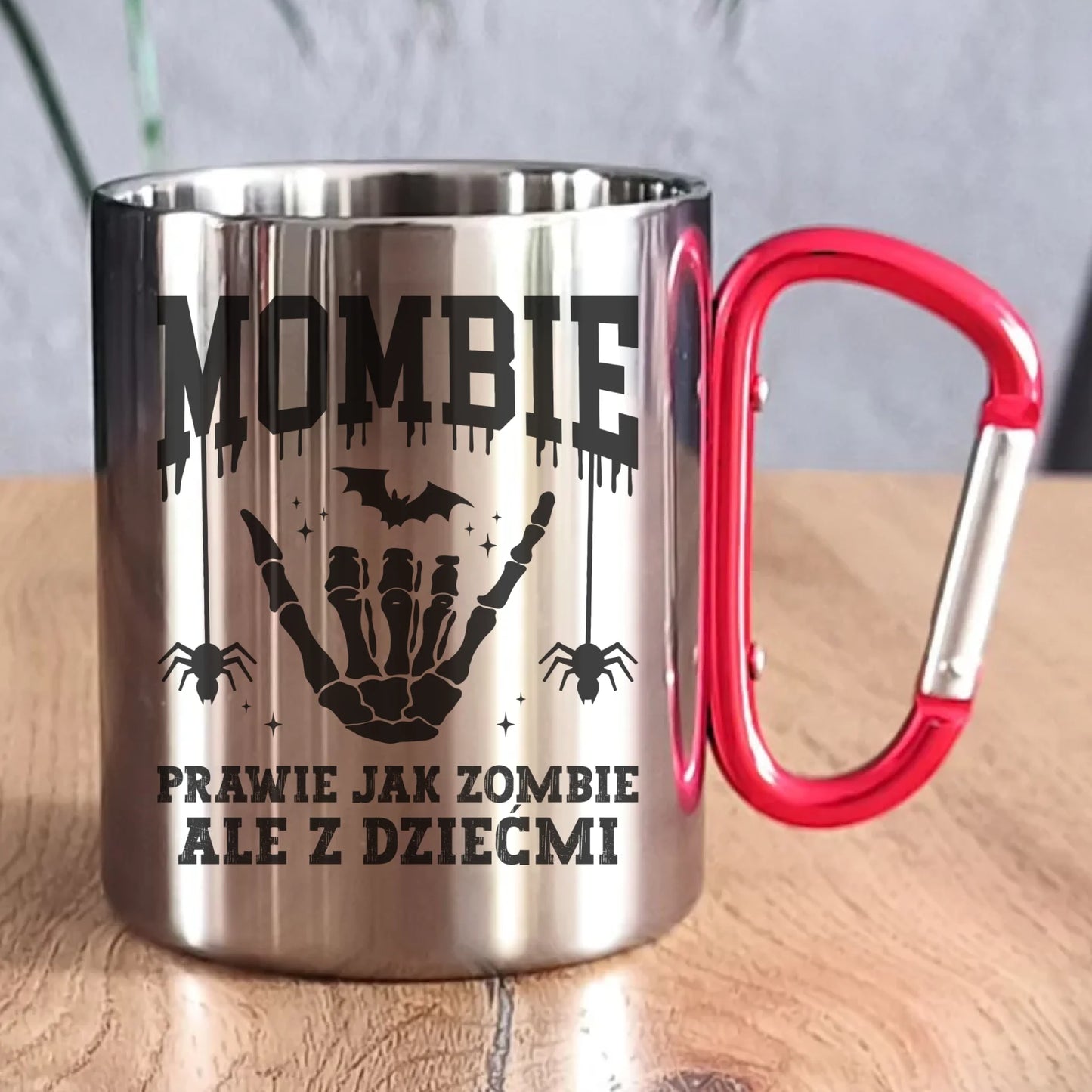Kubek metalowy dla mamy - Mombie - zombie z dziećmi HL18 - StoryCups.pl