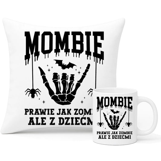 Zestaw poduszka i kubek dla mamy - Mombie - zombie z dziećmi HL18 - StoryCups.pl