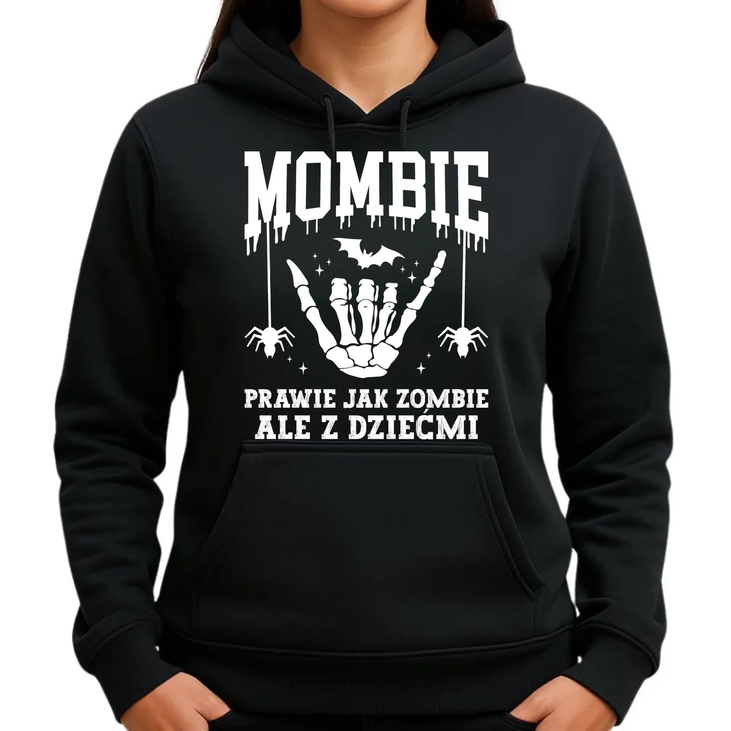 Bluza damska z kapturem dla mamy - Mombie - zombie z dziećmi HL18 - StoryCups.pl