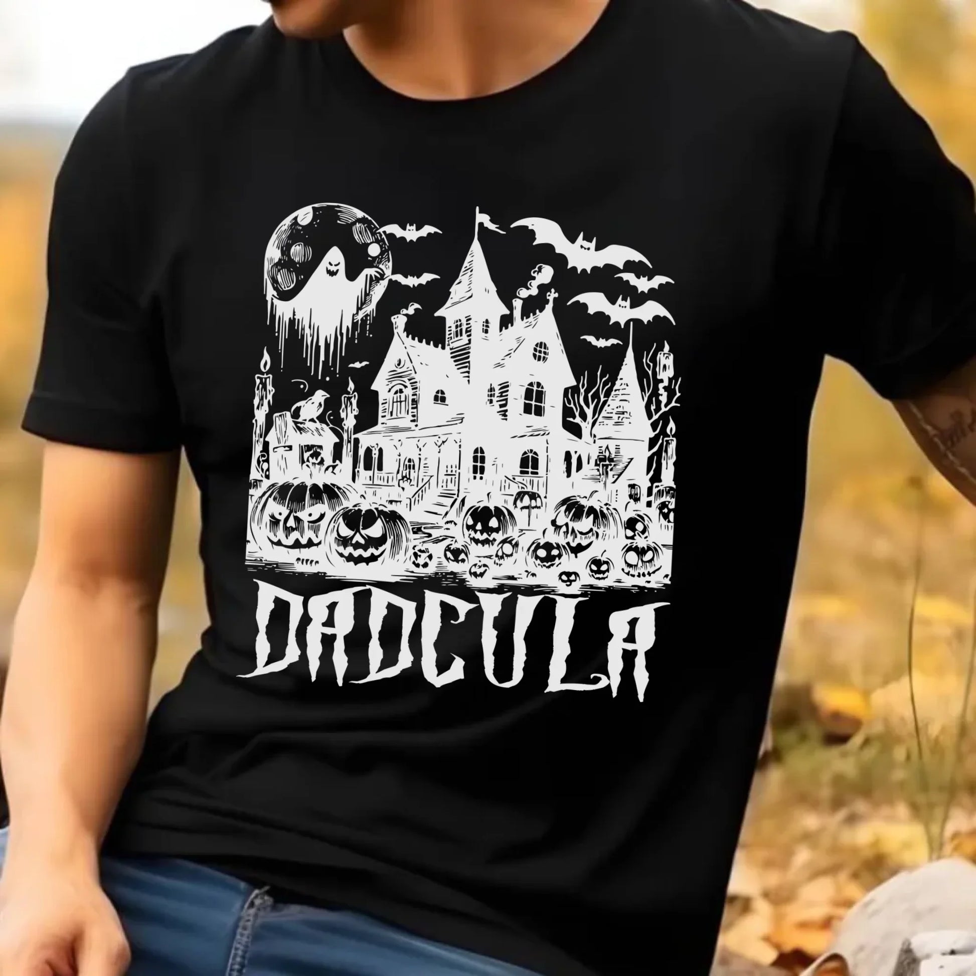 Koszulka męska halloweenowa dla taty - Upiorny dom - Dadcula HL19 - StoryCups.pl