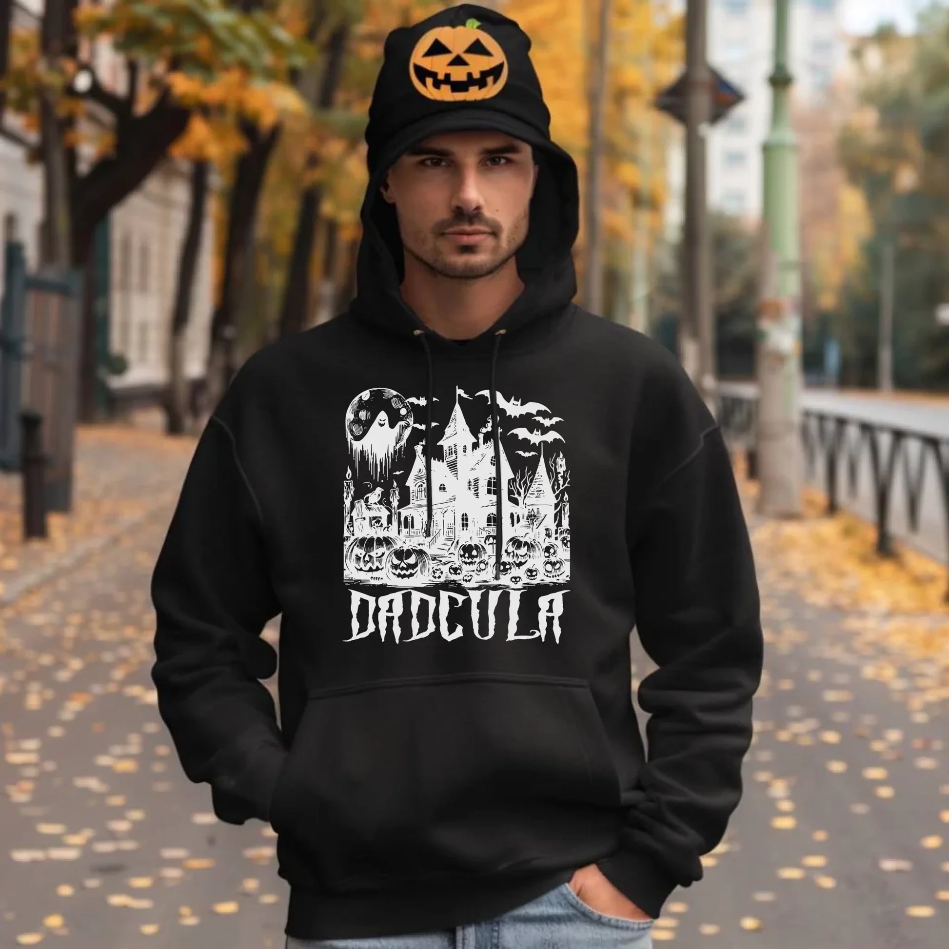 Bluza męska z kapturem na Halloween dla taty - Upiorny dom - Dadcula HL19 - StoryCups.pl