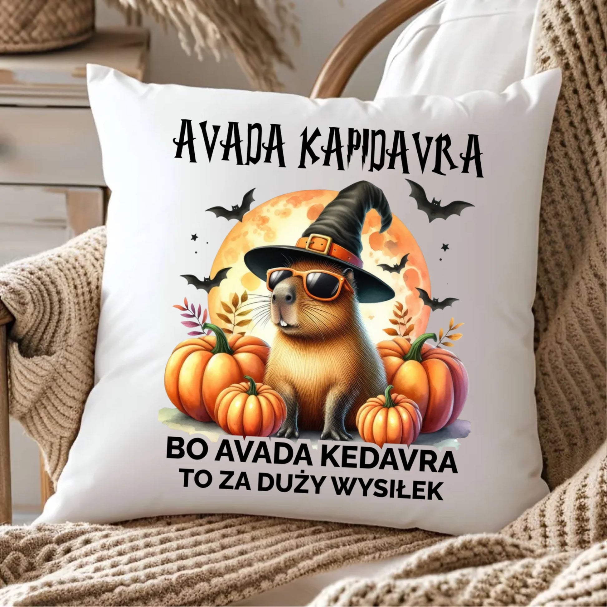 Poduszka halloweenowa - Kapibara - Avada Kapidavra HL21 - StoryCups.pl