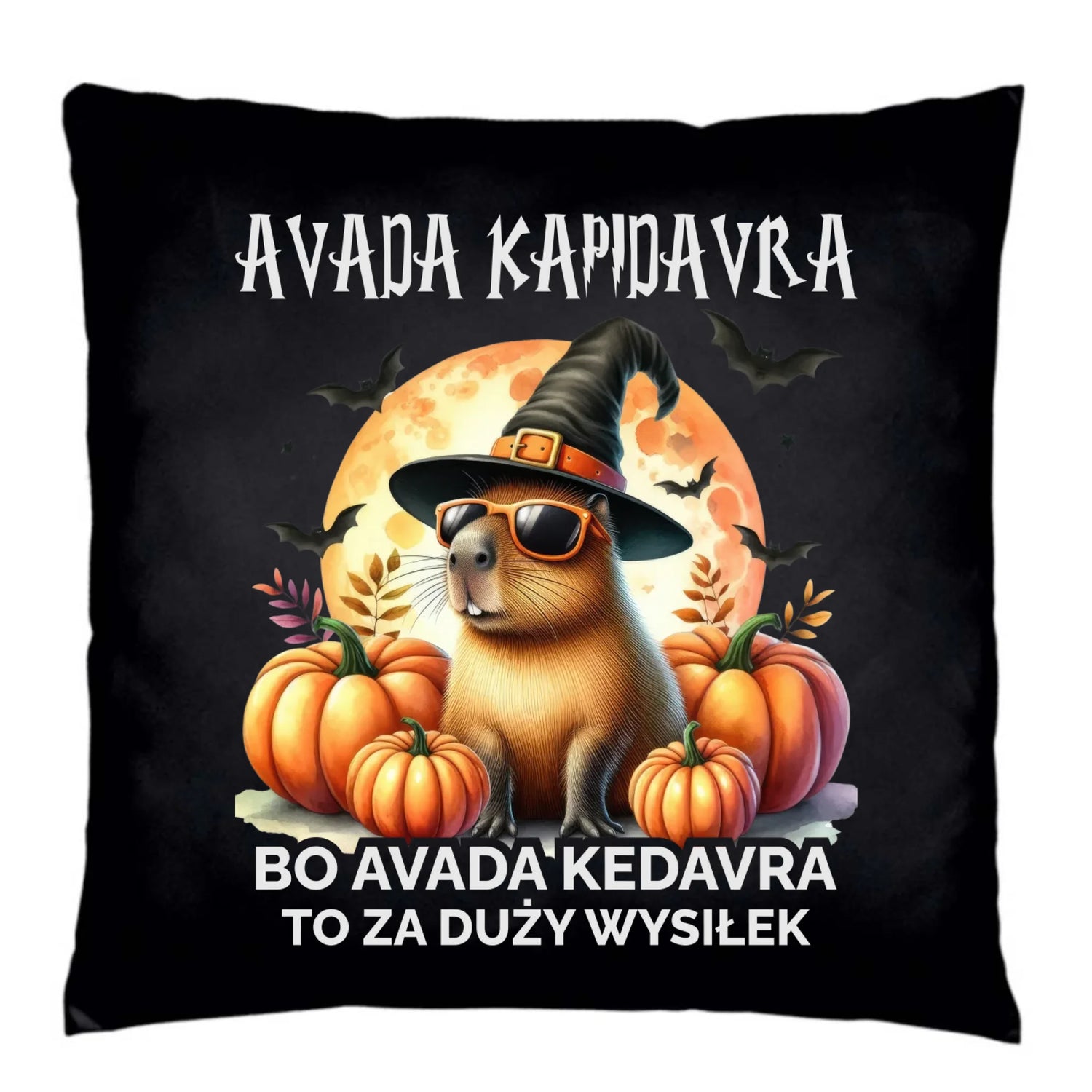 Poduszka dekoracyjna na Halloween - Kapibara - Avada Kapidavra HL21 - StoryCups.pl