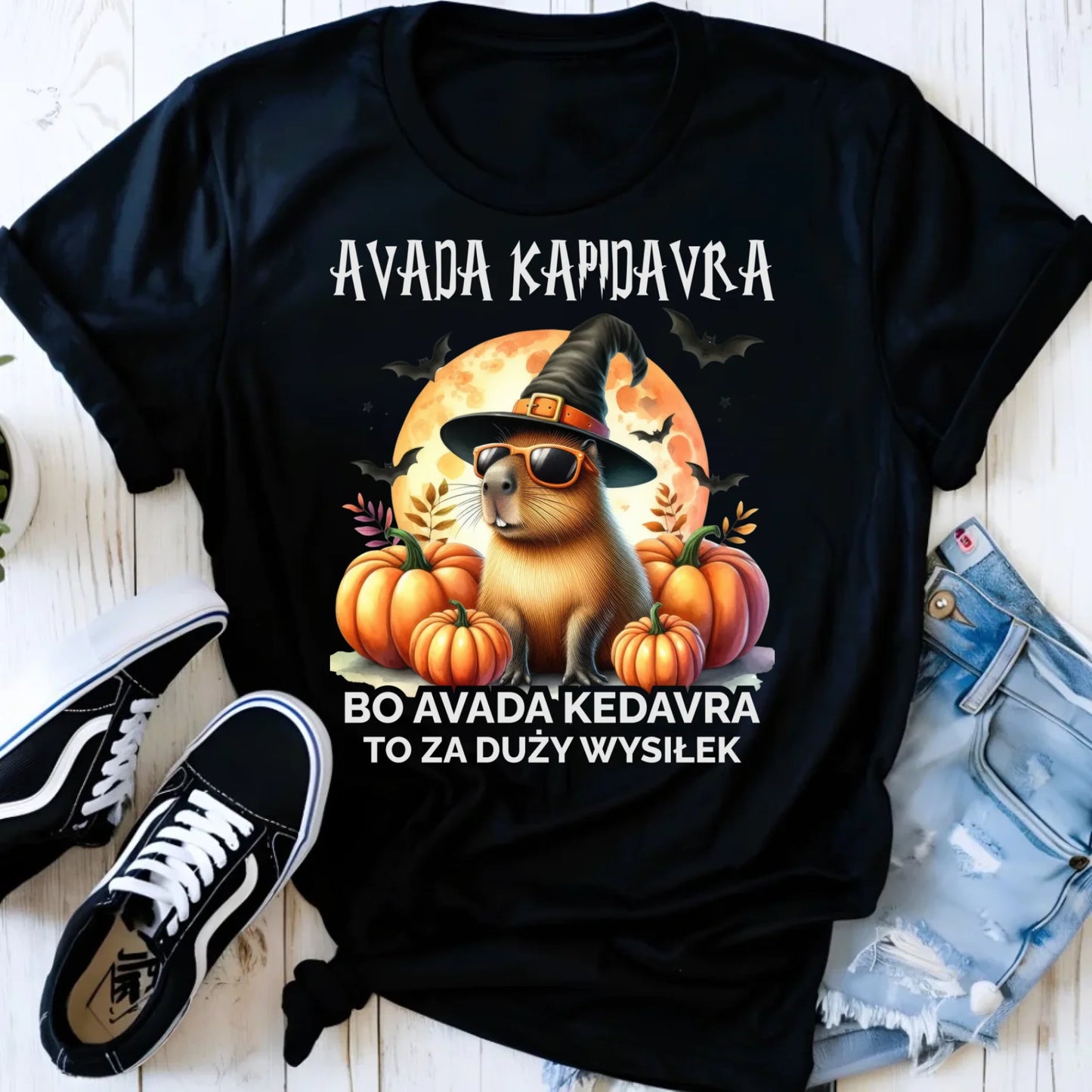 Koszulka damska halloweenowa - Kapibara - Avada Kapidavra HL21 - StoryCups.pl