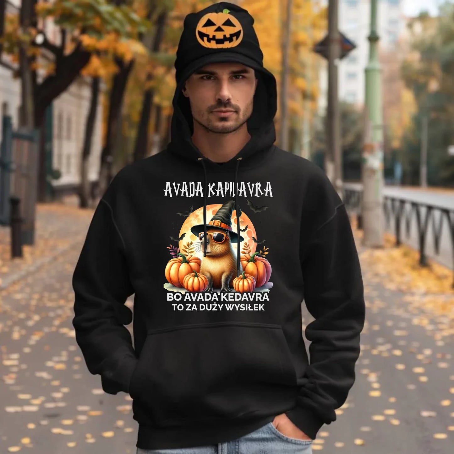 Bluza męska z kapturem halloweenowa - Kapibara - Avada Kapidavra HL21 - StoryCups.pl