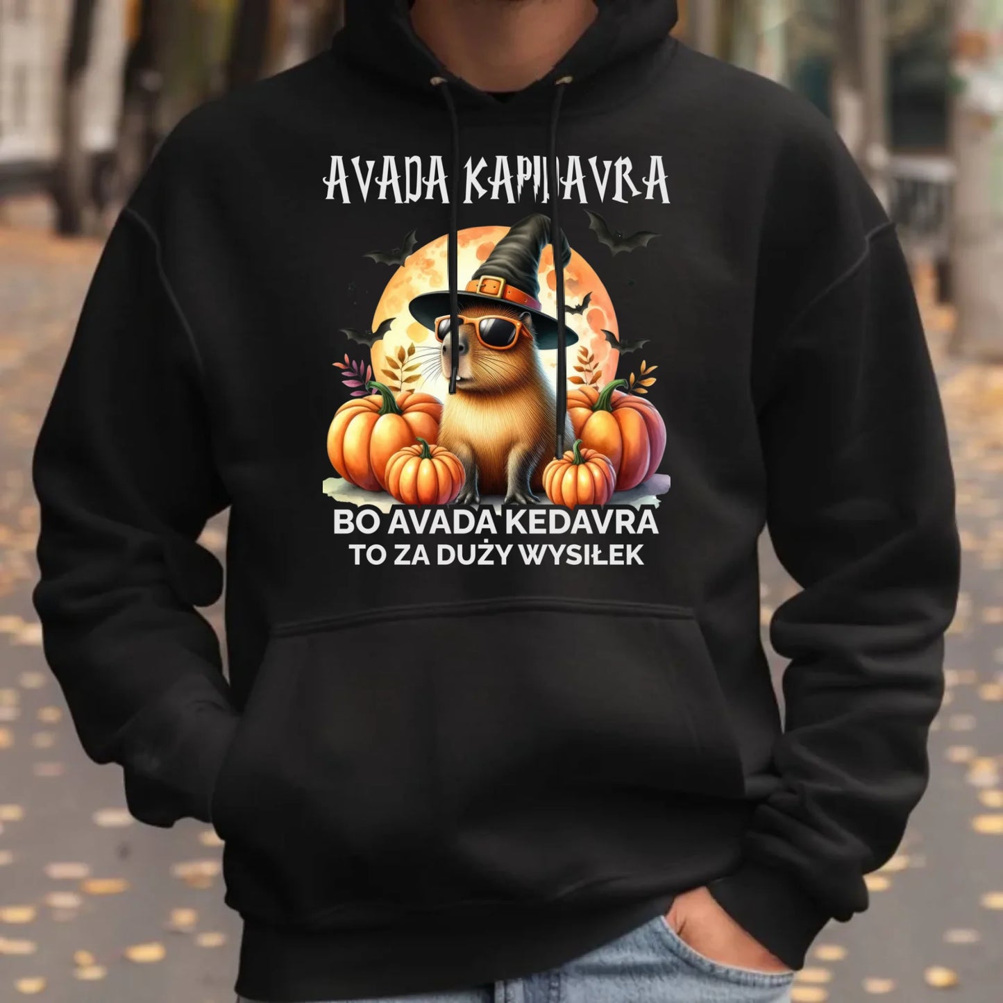 Bluza męska z kapturem halloweenowa - Kapibara - Avada Kapidavra HL21 - StoryCups.pl