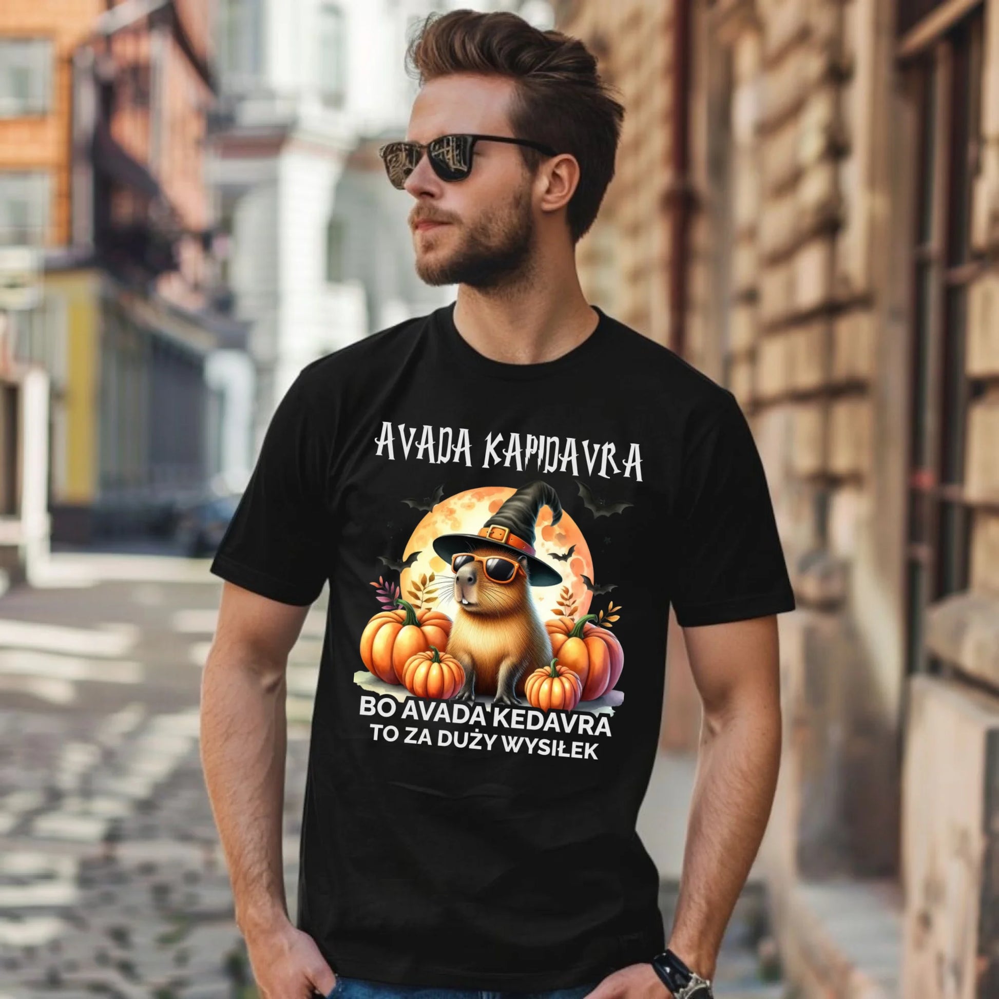 Koszulka męska halloweenowa - Kapibara - Avada Kapidavra HL21 - StoryCups.pl