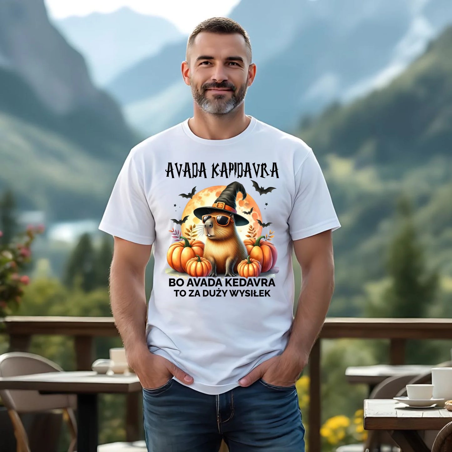 Koszulka męska halloweenowa - Kapibara - Avada Kapidavra HL21 - StoryCups.pl