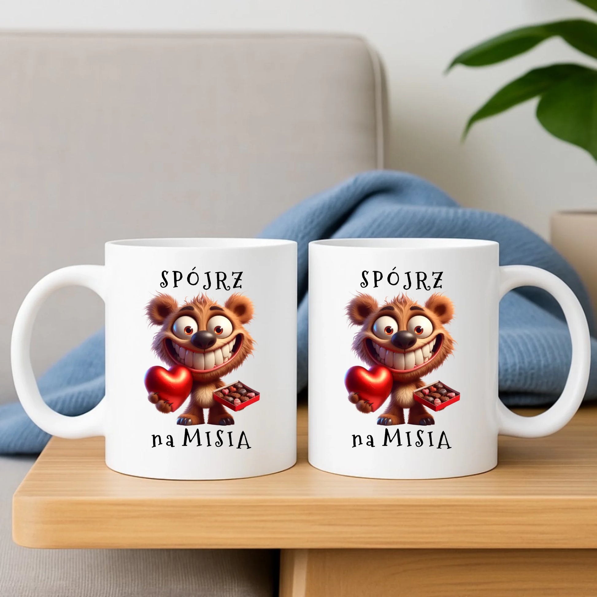 Zestaw poduszka i kubek - Spójrz na Misia W31 - StoryCups.pl