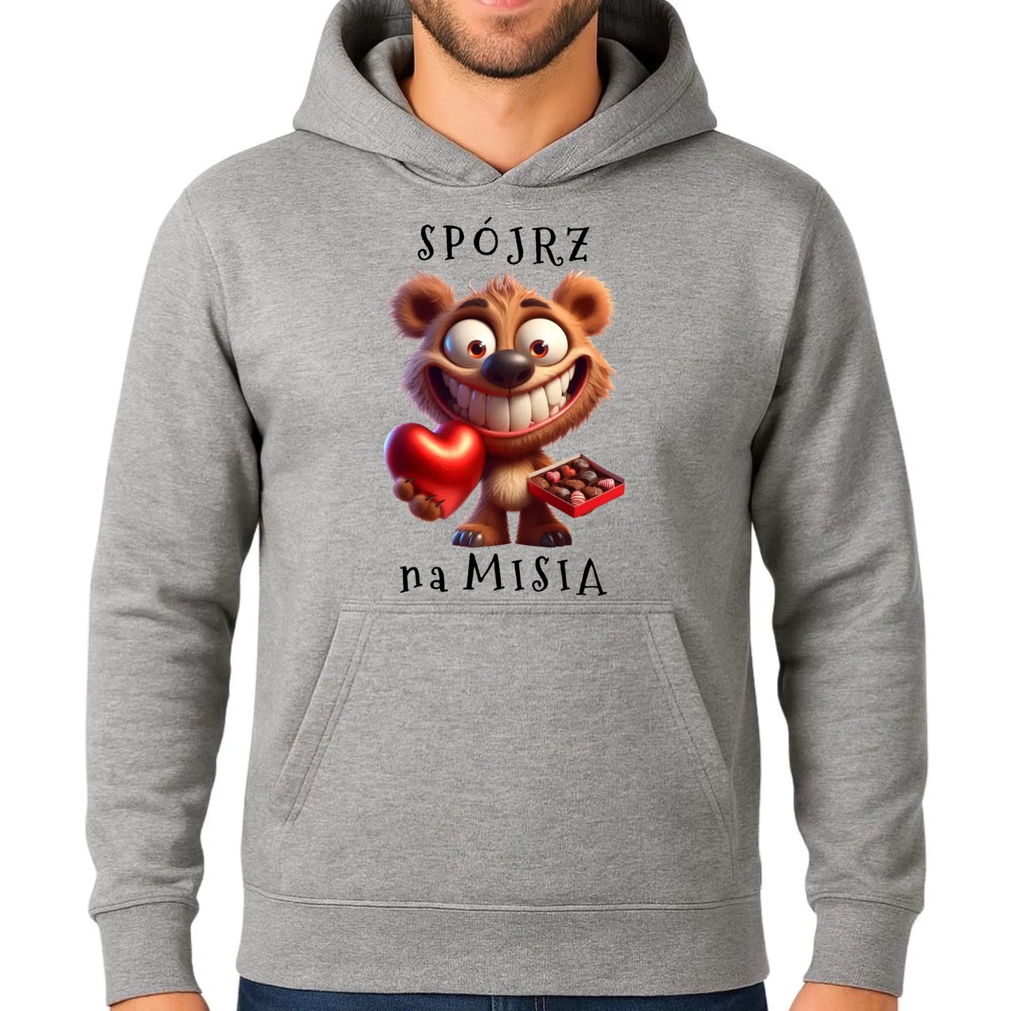 Bluza męska z kapturem - Spójrz na Misia W31 - StoryCups.pl