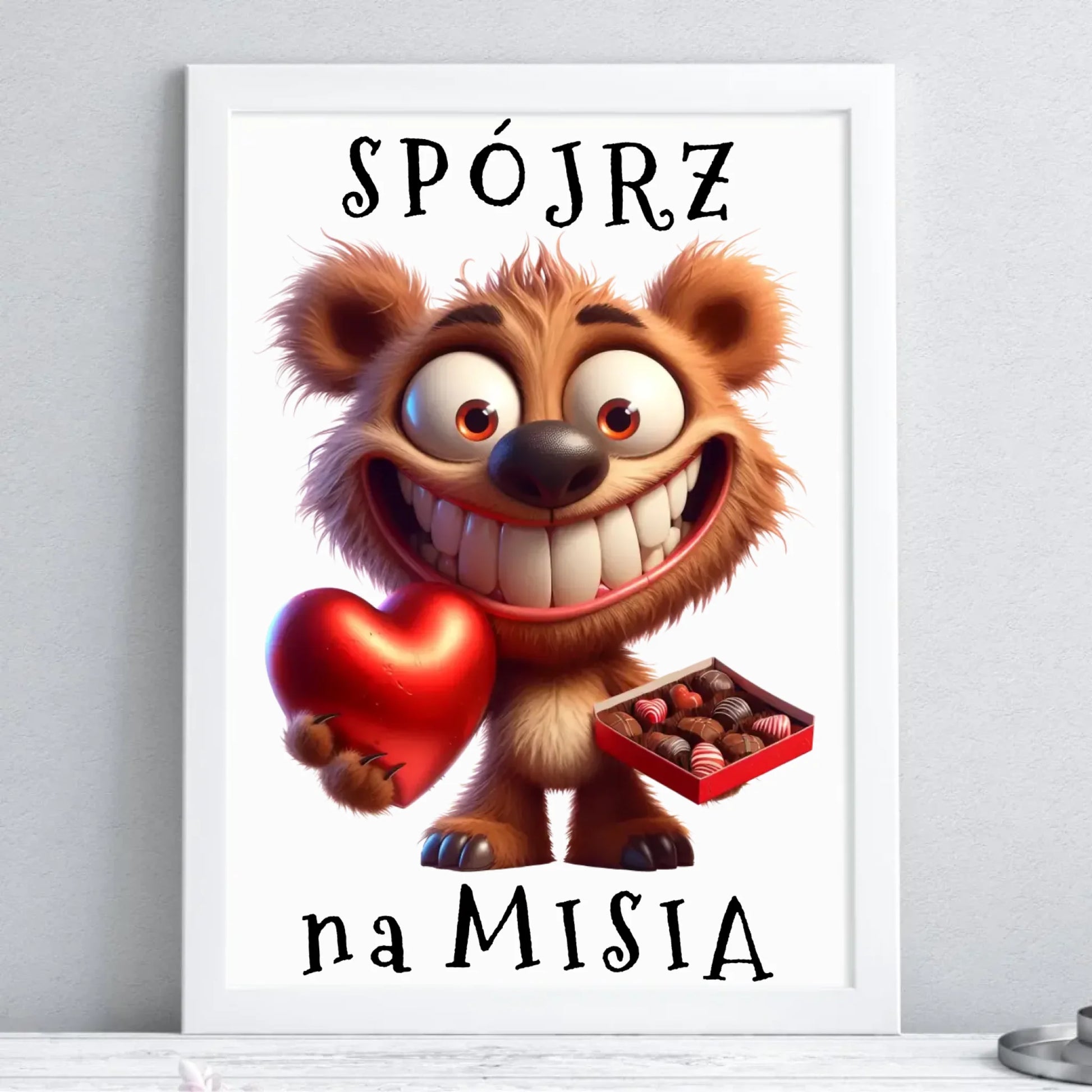Plakat w ramie - Spójrz na Misia W31 - StoryCups.pl