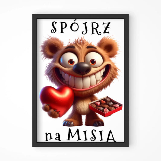 Plakat w ramie - Spójrz na Misia W31 - StoryCups.pl