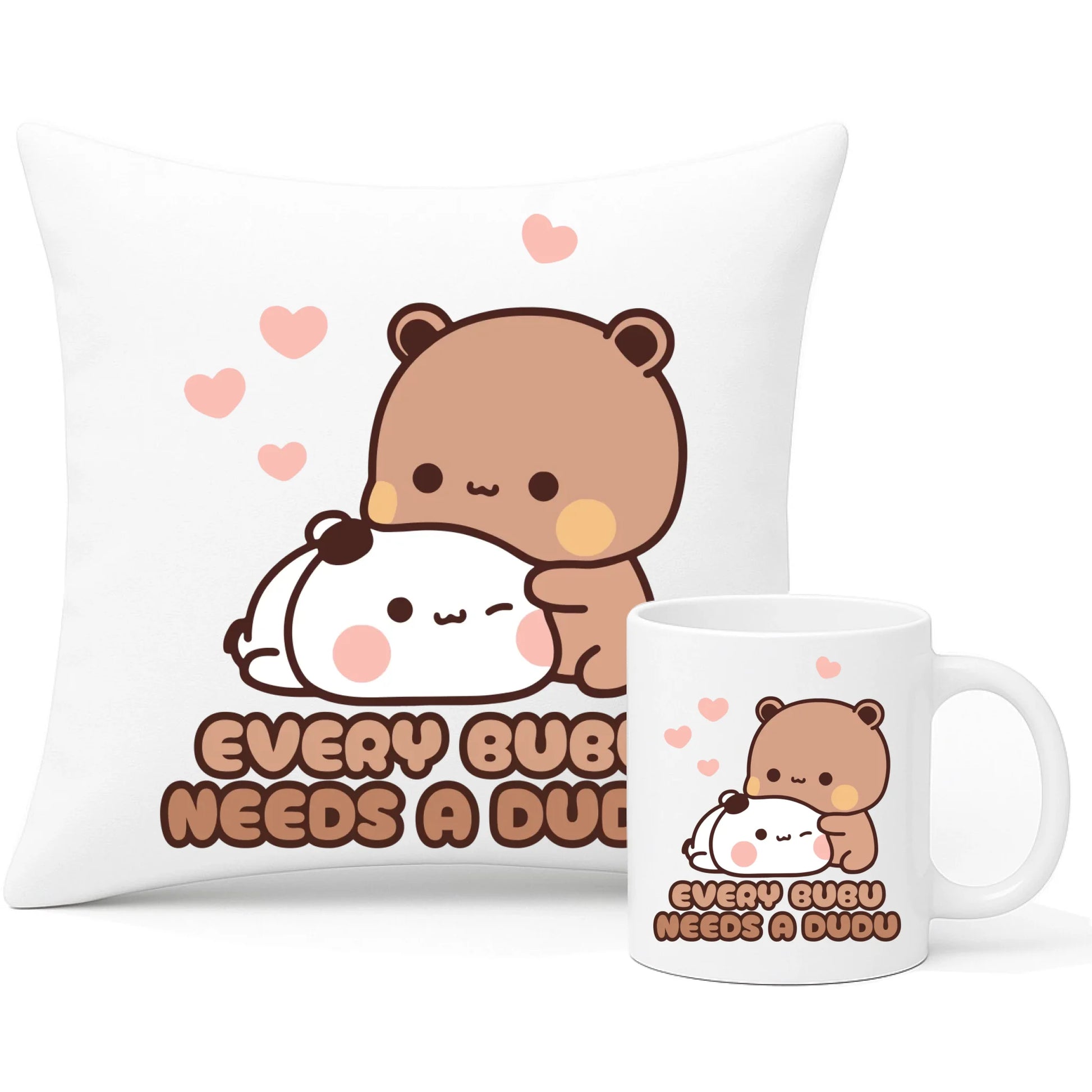 Zestaw poduszka i kubek dla par - Every Bubu needs a Dudu W33 - StoryCups.pl